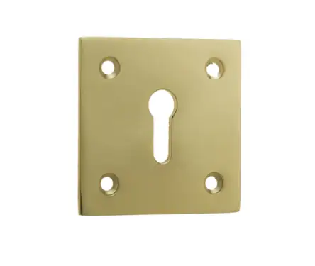 Click Here To Enlarge This Photo Of JV153PB Frelan Hardware Jedo Square Open Keyway Escutcheon 50x50mm Polished Brass