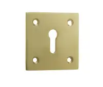 JV153PB Frelan Hardware Jedo Square Open Keyway Escutcheon 50x50mm Polished Brass