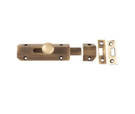 Click Here To Enlarge This Photo Of JV167AB Frelan Hardware Jedo Architectural Slide Door Bolt 100mm x 35mm Antique Brass