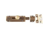 JV167AB Frelan Hardware Jedo Architectural Slide Door Bolt 100mm x 35mm Antique Brass