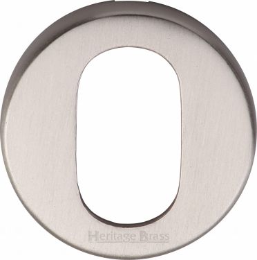 Click Here To Enlarge This Photo Of V4009-SN Heritage Brass Oval Profile Cylinder Escutcheon Satin Nickel Finish