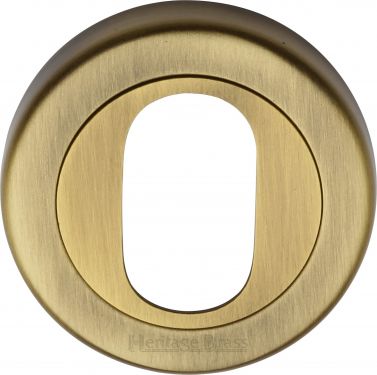 Click Here To Enlarge This Photo Of V4010-AT Heritage Brass Oval Profile Cylinder Escutcheon Antique Brass Finish