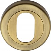 V4010-AT Heritage Brass Oval Profile Cylinder Escutcheon Antique Brass Finish