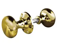 JV176APB Frelan Hardware Jedo Mushroom Rim Door Knobs 50mm Polished Brass