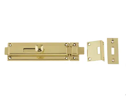 Click Here To Enlarge This Photo Of JV178PB Frelan Hardware Jedo Architectural Slide Bolt 150mm x 40mm Polished Brass