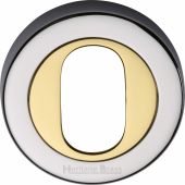V4010-CB Heritage Brass Oval Profile Cylinder Escutcheon Chrome & Brass Finish