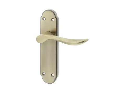 Click Here To Enlarge This Photo Of JV191AB Frelan Hardware Jedo Henley Suite Door Handles on Latchplate Antique Brass