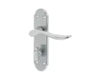 JV193SC Frelan Hardware Jedo Henley Suite Door Handles on Bathroom Plate Satin Chrome