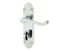 JV250BPC Frelan Hardware Jedo Epsom Suite Door Handles on Bathroom Plate Polished Chrome
