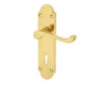 JV250PB Frelan Hardware Jedo Epsom Suite Door Handles on Lockplate Polished Brass