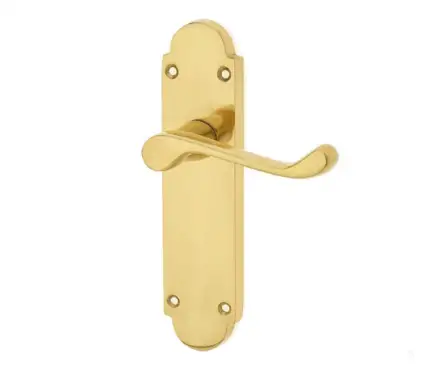 Click Here To Enlarge This Photo Of JV251PB Frelan Hardware Jedo Epsom Suite Door Handles on Latchplate Polished Brass