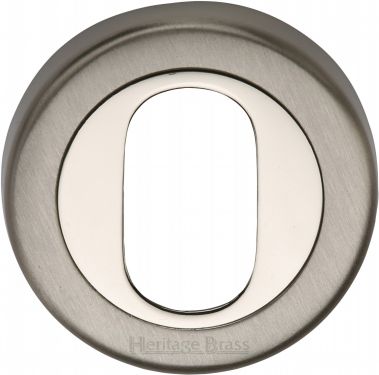 Click Here To Enlarge This Photo Of V4010-MC Heritage Brass Oval Profile Cylinder Escutcheon Mercury Finish