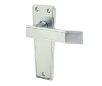 JV254SC Frelan Hardware Jedo Deco Door Handles on Latchplate Satin Chrome