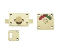 JV2552PVD Frelan Hardware Jedo Bathroom Indicator Bolt 50mm x 50mm Polished Brass