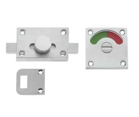 Click Here To Enlarge This Photo Of JV2552SC Frelan Hardware Jedo Bathroom Indicator Bolt 50mm x 50mm Satin Chrome