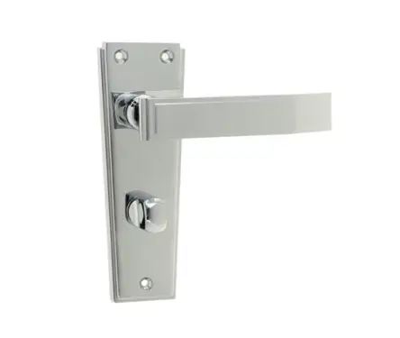 Click Here To Enlarge This Photo Of JV255PC Frelan Hardware Jedo Deco Door Handles on Bathroom Plate Polished Chrome