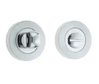 JV2666PCSC Frelan Hardware Jedo Designer Turn & Release on Round Rose without Indicator 50x10mm Satin / Polished Chrome
