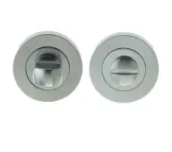 JV2666SC Frelan Hardware Jedo Designer Turn & Release on Round Rose without Indicator 50x10mm Satin Chrome