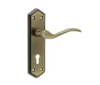 JV280AB Frelan Hardware Jedo Paris Suite Door Handles on Lockplate Antique Brass