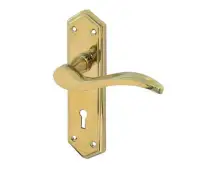 JV280PVD Frelan Hardware Jedo Paris Suite Door Handles on Lockplate PVD Brass