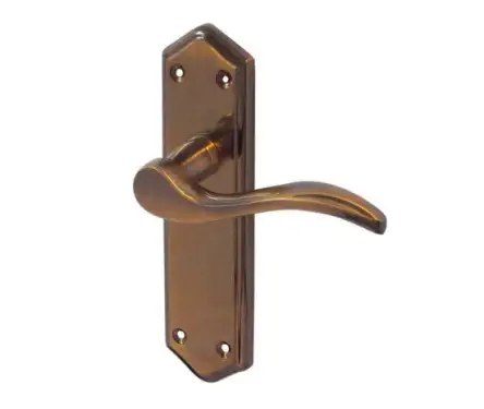 Click Here To Enlarge This Photo Of JV281AB Frelan Hardware Jedo Paris Suite Door Handles on Latchplate Antique Brass