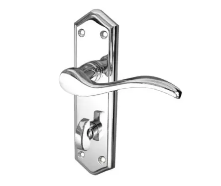 Click Here To Enlarge This Photo Of JV283PC Frelan Hardware Jedo Paris Suite Door Handles on Bathroom Plate Polished Chrome