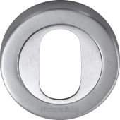 V4010-SC Heritage Brass Oval Profile Cylinder Escutcheon Satin Chrome Finish