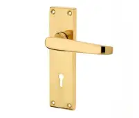 JV30PB Frelan Hardware Jedo Victorian Straight Door Handles on Lockplate Polished Brass