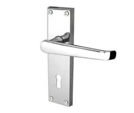 Click Here To Enlarge This Photo Of JV30PC Frelan Hardware Jedo Victorian Straight Door Handles on Lockplate Polished Chrome