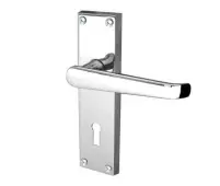 JV30PC Frelan Hardware Jedo Victorian Straight Door Handles on Lockplate Polished Chrome