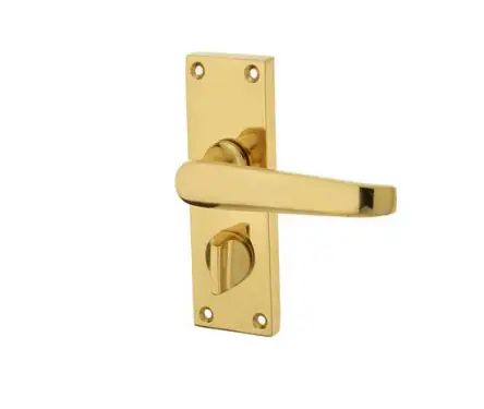 Click Here To Enlarge This Photo Of JV31PRPB Frelan Hardware Jedo Victorian Straight Door Handles on Privacy Plate Polished Brass