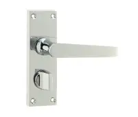 JV31PRPC Frelan Hardware Jedo Victorian Straight Door Handles on Privacy Plate Polished Chrome