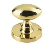 JV34BPB Frelan Hardware Jedo Kontrax Oval Mortice Door Knobs Polished Brass