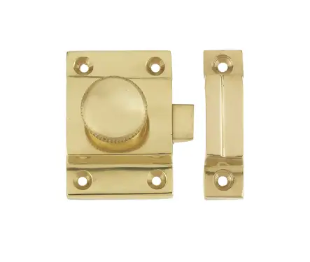 Click Here To Enlarge This Photo Of JV360PB Frelan Hardware Jedo Cabinet Catch 56x36mm Polished Brass