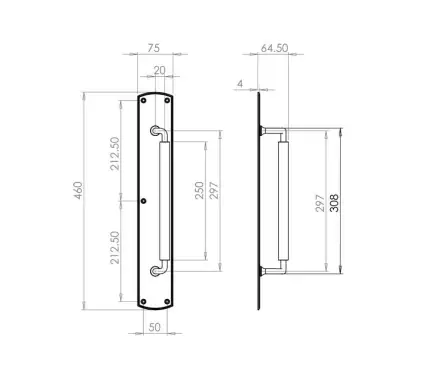 Click Here To Enlarge This Photo Of JV3695PB Frelan Hardware Jedo Chatsworth Pull Handle 390mm Polished Brass