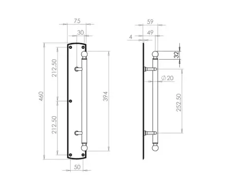Click Here To Enlarge This Photo Of JV3697PB Frelan Hardware Jedo Blenheim Pull Handle 310mm Polished Brass