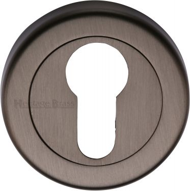 Click Here To Enlarge This Photo Of V4020-MB Heritage Brass Euro Profile Cylinder Escutcheon Matt Bronze Finish