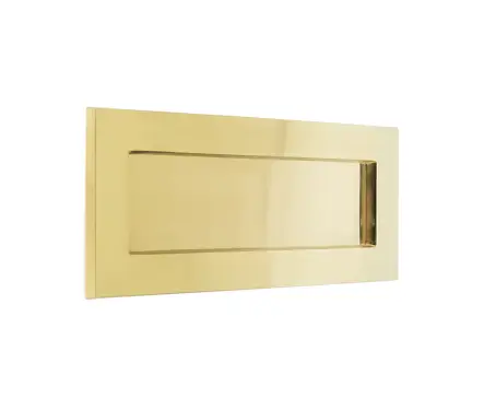 Click Here To Enlarge This Photo Of JV36CPB Frelan Hardware Jedo Plain Victorian Letter Plate 355mm x 115mm (322mm Centres) Polished Brass