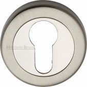 V4020-MC Heritage Brass Euro Profile Cylinder Escutcheon Mercury Finish