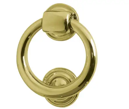 Click Here To Enlarge This Photo Of JV37PB Frelan Hardware Jedo Ring Door Knocker 100mm dia Polished Brass