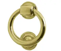 JV37PB Frelan Hardware Jedo Ring Door Knocker 100mm dia Polished Brass