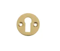 JV41PB Frelan Hardware Jedo Round Open Escutcheon Standard Keyway 32mm Polished Brass