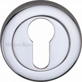 V4020-PC Heritage Brass Euro Profile Cylinder Escutcheon Polished Chrome Finish
