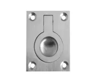 JV424BSC Frelan Hardware Jedo Flush Ring Pull 50x63mm Satin Chrome