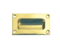 JV428BPB Frelan Hardware Jedo Face Fix Flush Pull 102mm x 45mm Polished Brass