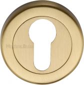 V4020-SB Heritage Brass Euro Profile Cylinder Escutcheon Satin Brass Finish