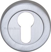 V4020-SC Heritage Brass Euro Profile Cylinder Escutcheon Satin Chrome Finish