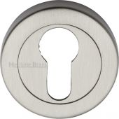 V4020-SN Heritage Brass Euro Profile Cylinder Escutcheon Satin Nickel Finish