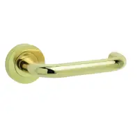 JV502PB Frelan Hardware Jedo Thame Door Handles on Rose Polished Brass