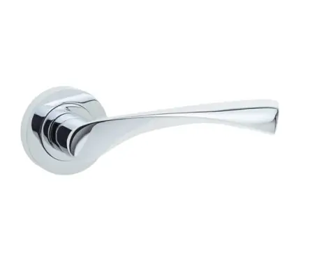 Click Here To Enlarge This Photo Of JV504PC Frelan Hardware Jedo Twirl Door Handles on Rose Polished Chrome